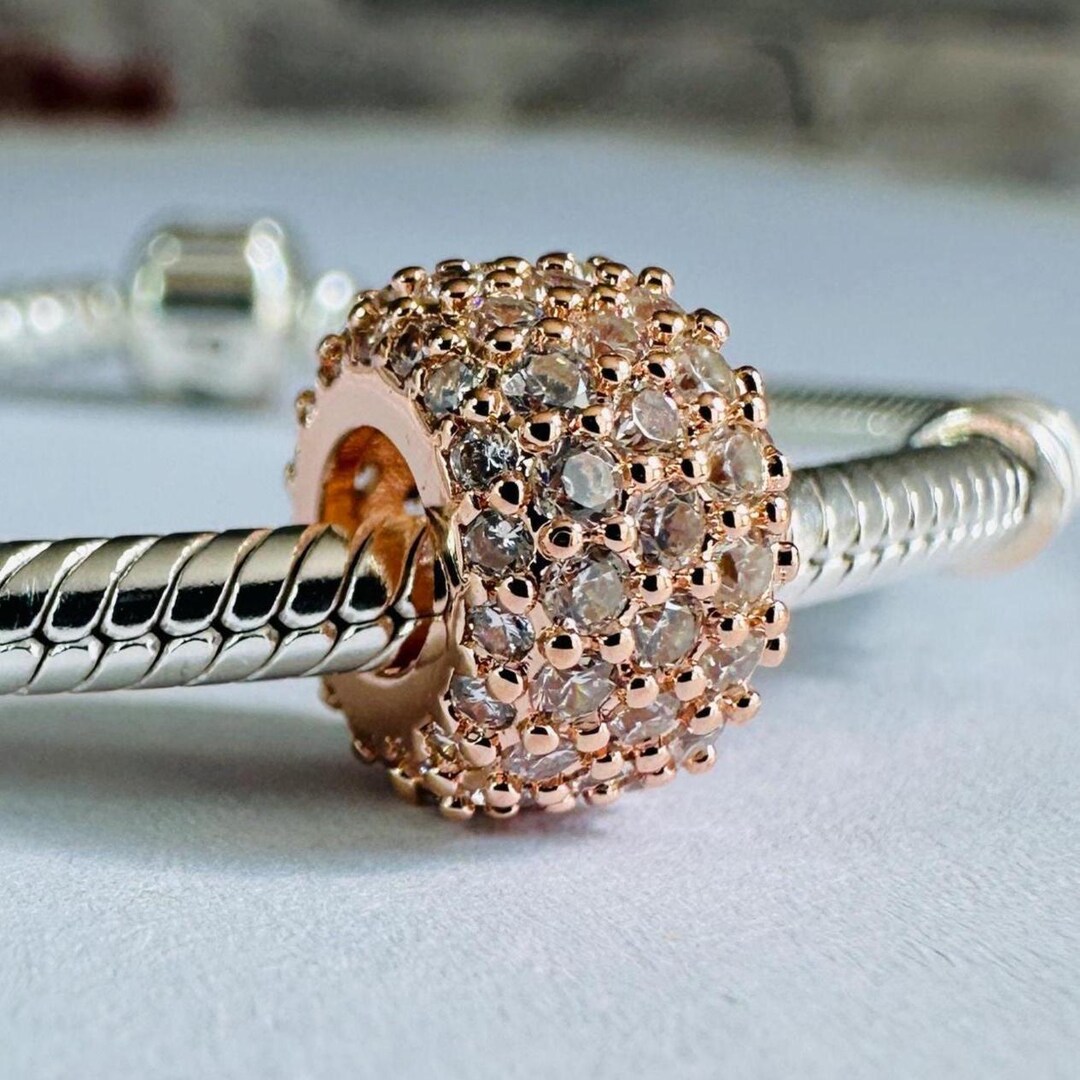 Sparkling Pave Triple Row Charm for Pandora Silver Bracelet #782820C01 ...