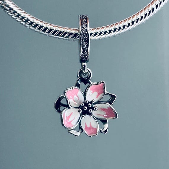 New Authentic Silver CHERRY BLOSSOM Dangle Charm /charms for