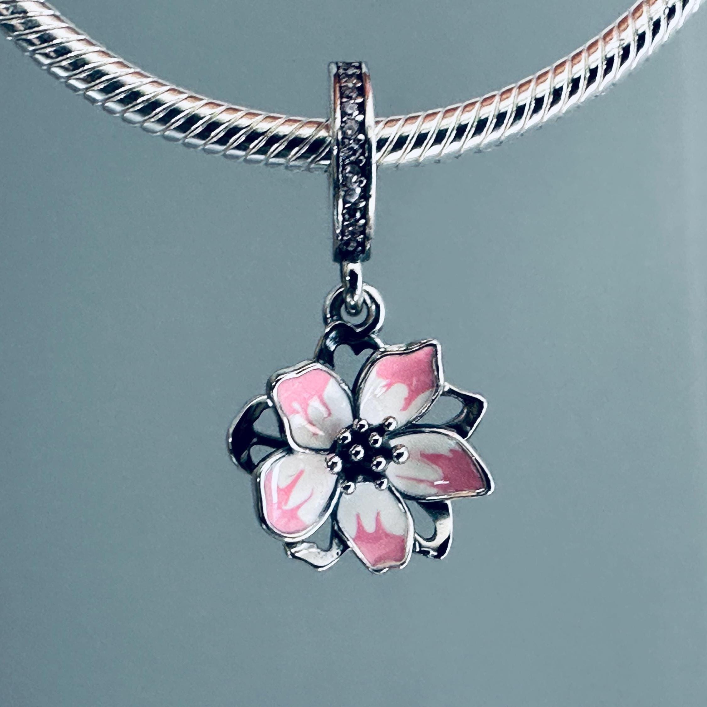 New Authentic Silver CHERRY BLOSSOM Dangle Charm /charms for
