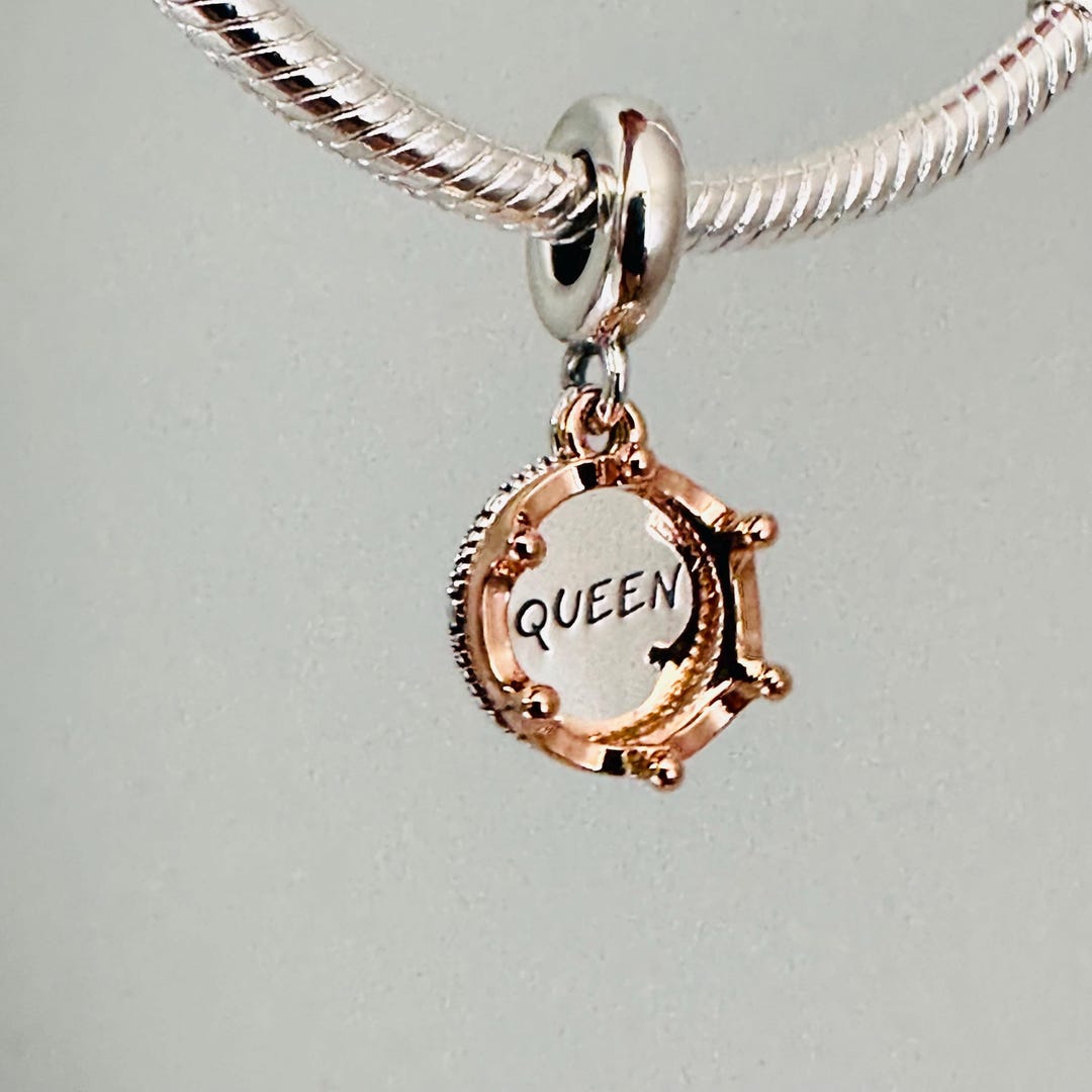 New Authentic Queen & Regal Charm Silver Dangle Charm /fit for Pandora ...