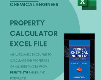 Property Calculator PERRY'S 8th Chemical Engineers' Handboox EXCEL File