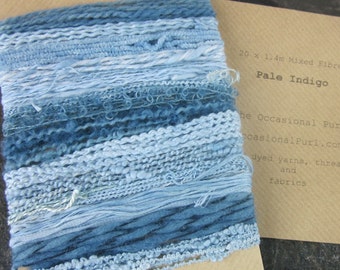 Large Indigo Natural Dye Light Blue Textured Thread Pack