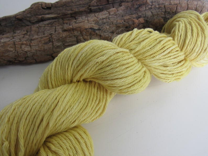 100g Bright Yellow Weld Dyed DK Cotton Yarn