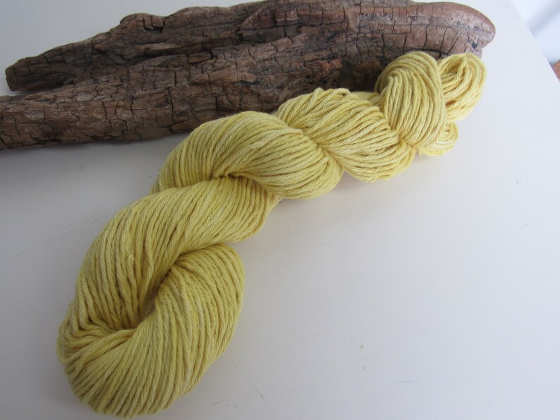 100g Bright Yellow Weld Dyed DK Cotton Yarn