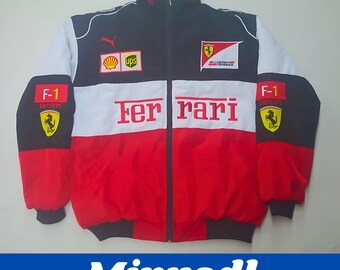 Veste Ferrari f1 - veste de course f1, veste f1 vintage, veste nascar, fan de formule 1, merchandising f1, veste f1, cadeaux merch f1, pilote de course