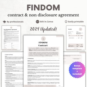 May include: A digital download of a contract and non-disclosure agreement template for a financial service. The template is easily printable and editable in Canva. The document is updated for 2024.