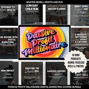 Passive Profit Millionaire Course MRR Master Resell Rights for Passive Income Digital Marketing Bundles to Resell Digital Course PLR DFY