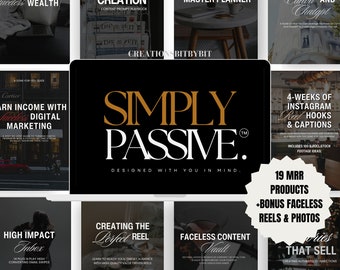 Simply Passive Digital Marketing Course with Master Resell Rights MRR PLR Passive Income Faceless Beginners Guide Bundle Done for you