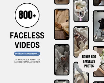 800+ Faceless Aesthetic Stock Videos Bundle für Instagram Reels Vault PLR / MRR Weiterverkaufsrechte Digital Marketing Bundle