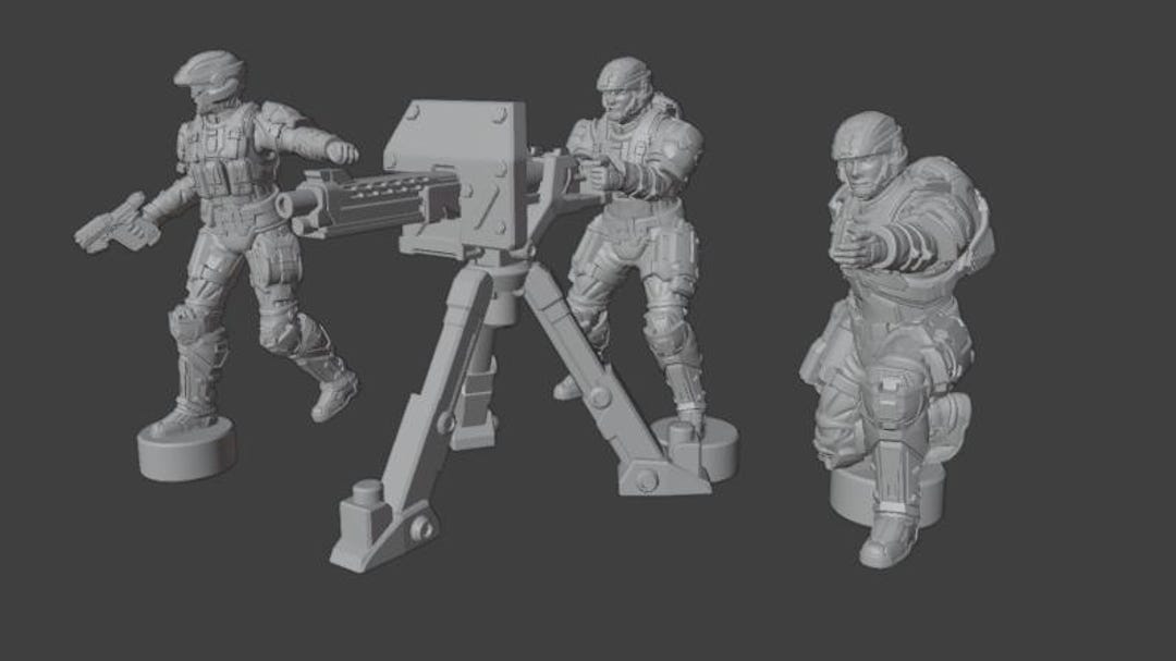 UNSC Army Machine Gunners Flashpoint Scale 32mm, Squad of 3 - Etsy
