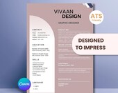 Graphic Designer Resume Template, Modern ATS Friendly CV (Digital Download)