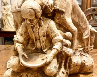 Escultura vintage de resina, Homecraft Prod. 1973