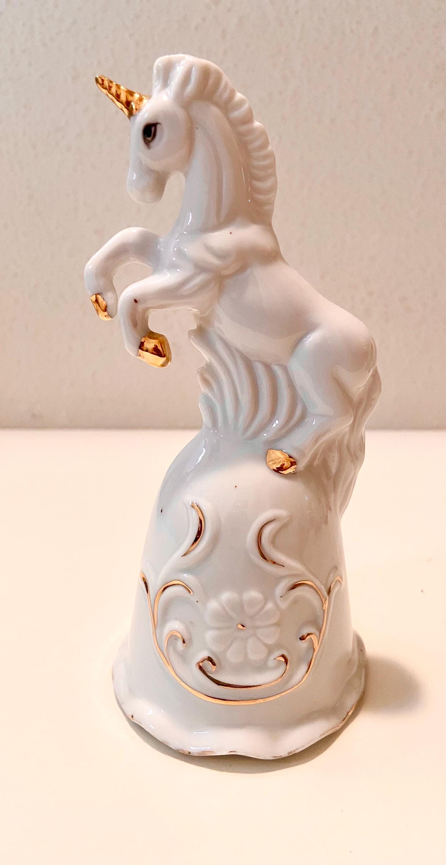 Porcelain White Unicorn With Gold Horn - Etsy