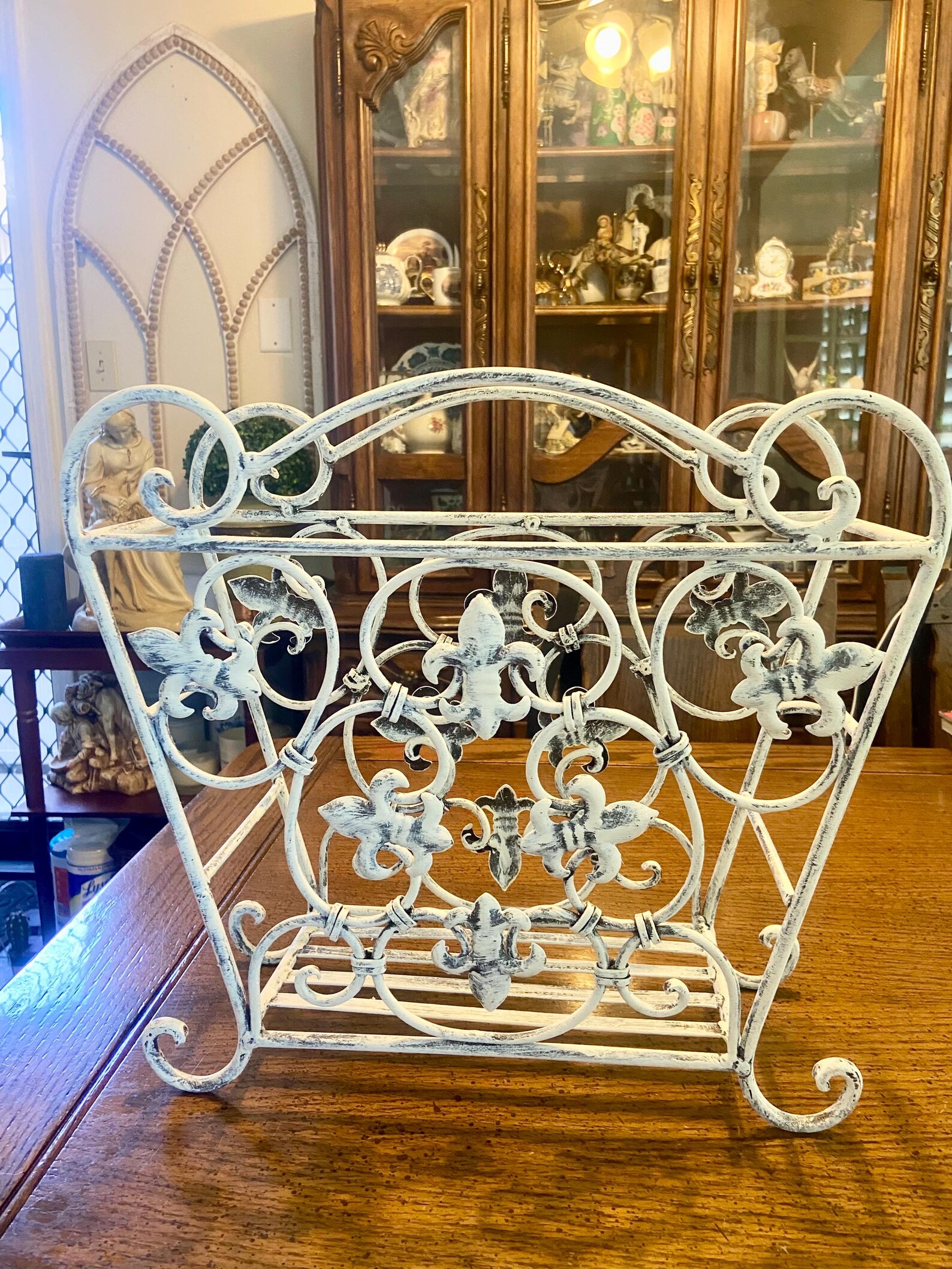 Shabby Chic Fleur De Lis Magazine Rack - Etsy