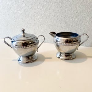 Vintage Nasco Chrome-plated Creamer and Sugar Bowl Set