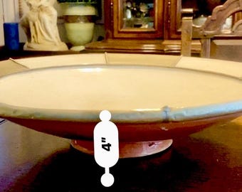 Bol francés vintage redondo, con base, decorativo, de 43 cm (17 pulgadas).