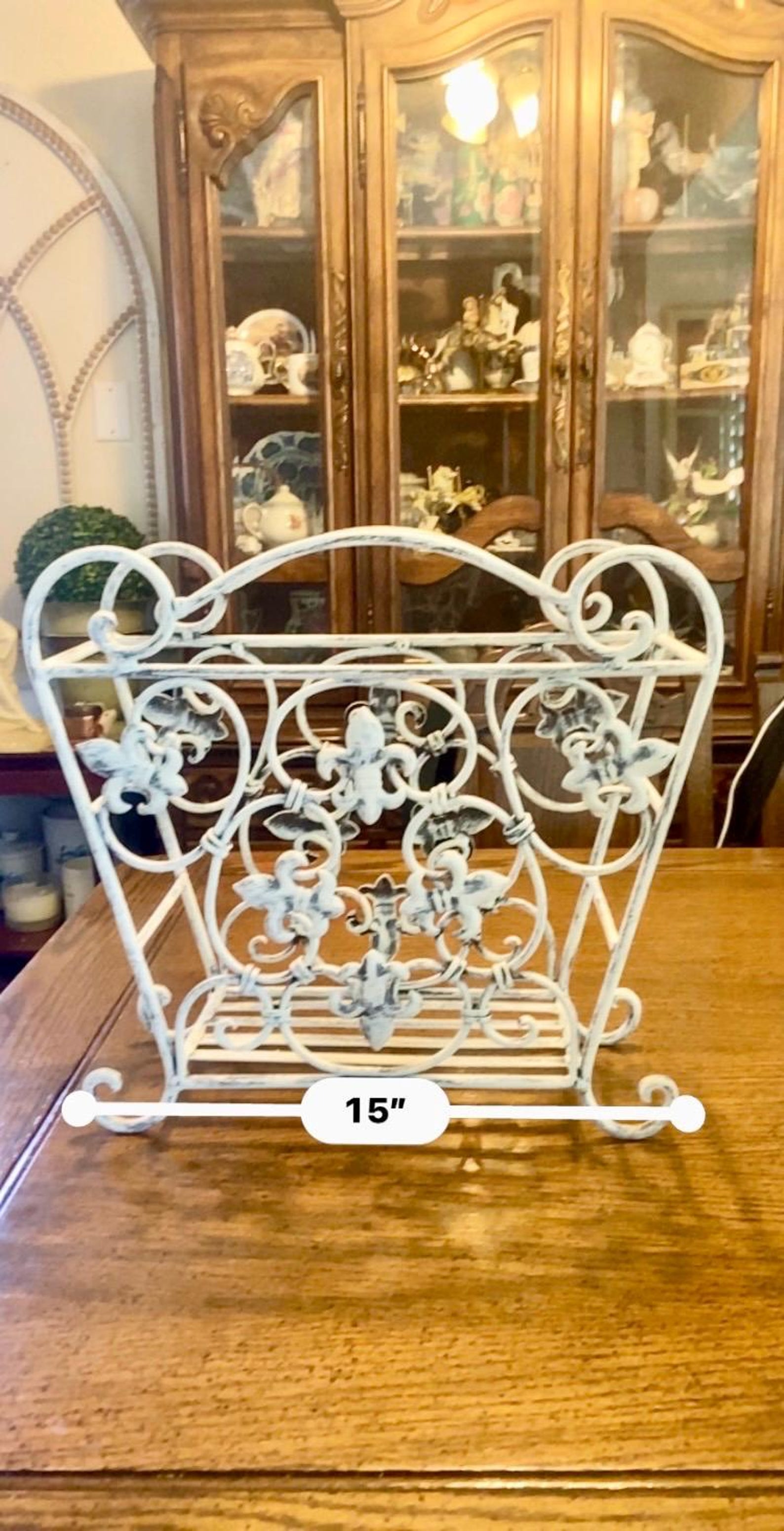 Shabby Chic Fleur De Lis Magazine Rack - Etsy