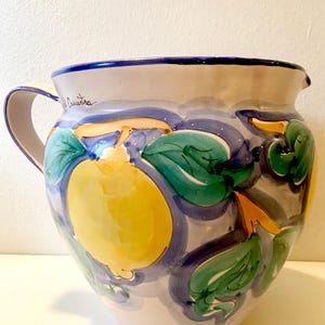 Duca di Camastra, Large 10.5”h x 12.5”w , Italian Pitcher Vase