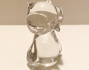 Figura de cristal de búho vintage