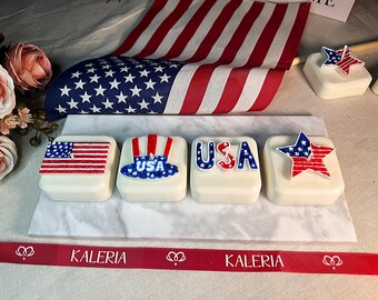 Hand-Painted Patriotic Soy Wax Candle, 4th of July Decor