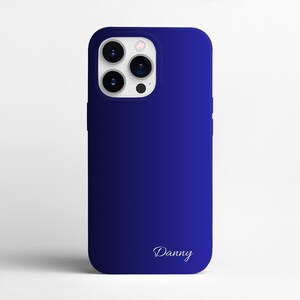 DONKERBLAUW OMBRE gepersonaliseerd telefoonhoesje | Voor iPhone 16 Pro-hoesje, iPhone 15-hoesje, iPhone 14-hoesje, iPhone 13, meer modellen, verloop, ombre blauw