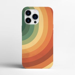 Retro Rainbow Phone Case | For iPhone 16 Pro Case, iPhone 15 Case, iPhone 14 Case, iPhone 13, iPhone 12 Case, More Model Opt, Art, Swirly