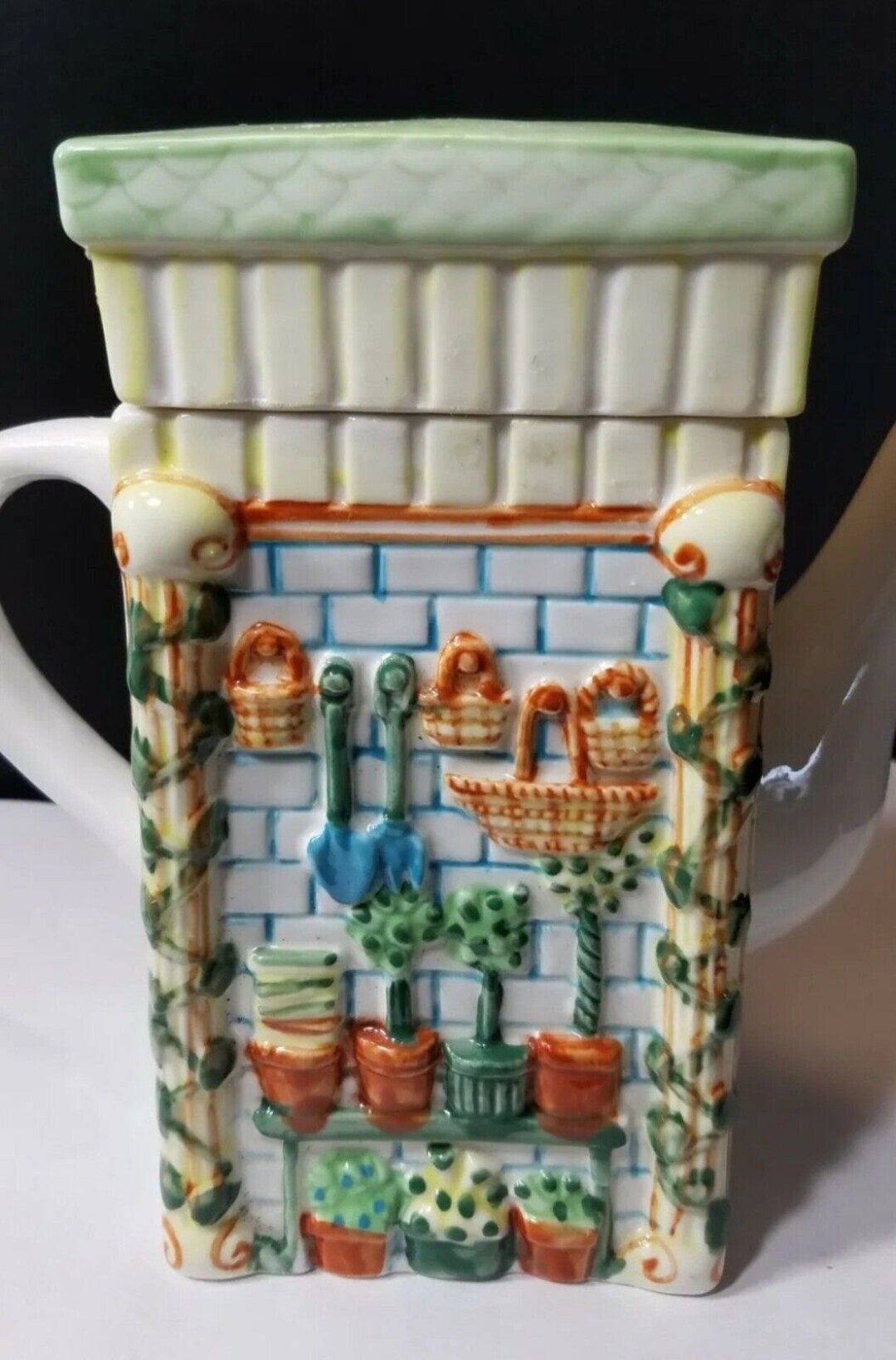 Pretty Garden Shop CERAMIC RECTANGLE TEAPOT, 6 3/4