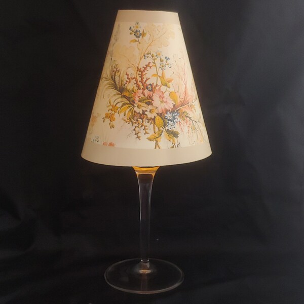 Weinglas Lampenschirm - Leuchte - Nachtlicht - William Kilburn - Floral #05