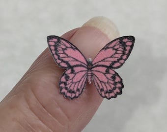 Set of 12 Miniature PINK Butterflies - Tiny Butterflies - Dollhouse, Fairy Garden, Diorama, Book Nook,