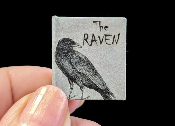 THE RAVEN by Edgar Allen Poe - Miniature Book - 1:12 Scale - Readable - Illustrated