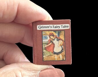 GRIMM'S FAIRY TALES - miniatuurboek - schaal 1:12 - leesbaar - geïllustreerd - handgemaakt