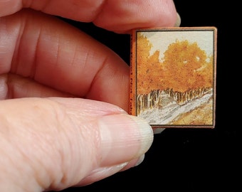 Miniature Poetry Book - 1:12 Scale - The Road Not Taken by Robert Frost - Readable - Illlustrated - Handmade