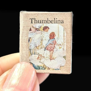 THUMBELINA by Hans Christian Andersen - Miniature Book - 1:12 Scale -Readable - Illustrated - Handmade