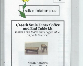 KIT - Miniature 144TH Scale Fancy Coffee Table and End Table Kit