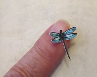 Miniature Dragonflies - Blue - Dollhouse, Fairy Garden, Diorama
