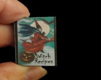 Miniature Book - 1:12 Scale Cook Book - WITCH RECIPES - Readable - Illustrated - Handmade