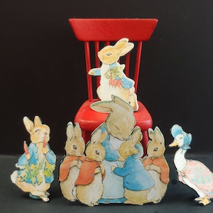 Miniature Peter Rabbit 3-D Cut-outs - Dummy Boards - Dollhouse, Diorama, Scrapbook, Junk Journal