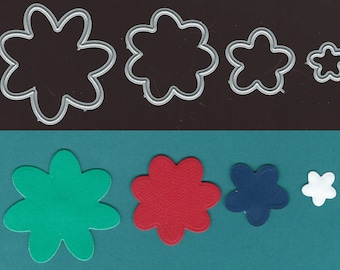 Matrizes de corte de metal - Flores - Conjunto de 4 - Criação de cartões - Diário de sucata - Scrapbooking - SIZZIX