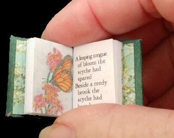 Miniature Book - 1:12 Scale - Poetry - A TUFT OF FLOWERS by Robert Frost - Readable - Illustrated