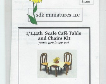 KIT - Miniature 144TH Scale Cafe Table and Chair Kit - SDK Miniatures