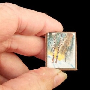 BIRCHES de Robert Frost - Libro en miniatura - Escala 1:12 - Legible - Ilustrado