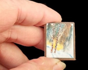 Miniature Book - 1-12 Scale - BIRCHES - Poetry by Robert Frost - Readable - Illustrated