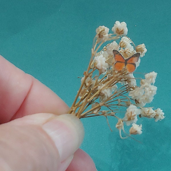 MICRO Miniature MONARCH Butterflies - Set of 12 - Dollhouse, Fairy Garden, Diorama
