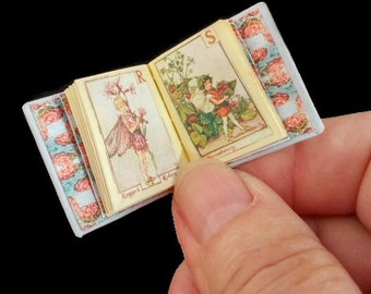 Miniature Book - 1:12 Scale - A FLOWER FAIRY ALPHABET - Readable - Illustrated - Handmade