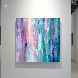 Coral reef Acryl Gemälde fürs Wohnzimmer Wanddekoration farbenfrohe abstrakte Kunst rechteckige Leinwand mit bunten Farben Bild 3