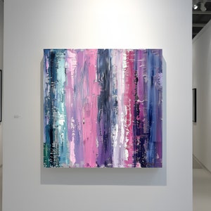 Purple Sea | Acryl Gemälde fürs Wohnzimmer Wanddekoration farbenfrohe abstrakte Kunst rechteckige Leinwand mit bunten Farben