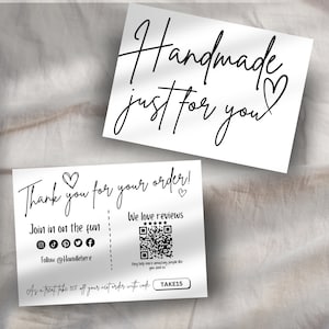 QR-code bedankt bewerkbare canvasjabloon, afdrukbaar zakelijk bedankje bijsluiter Handgemaakte kleine bedrijven bestelsjabloon bestellen