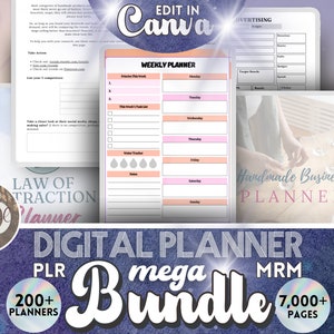 PLR Canva Template Bundle Done For You Master Resell Rights Planners Journals Trackers Sell On Etsy Digital Product Starter Kit Printables