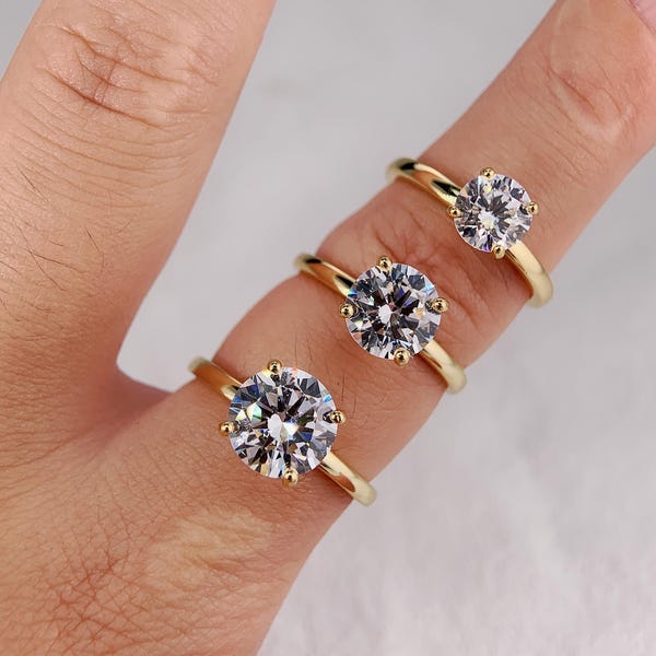Fake Silver Rings Fake Engagement Ring - Etsy