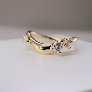 Anillo de compromiso ovalado de 2-3 quilates, anillo de viaje de oro, conjunto único de anillo de promesa de plata, anillo de boda, anillo solitario con diamante simulado, regalo para ella imagen 5